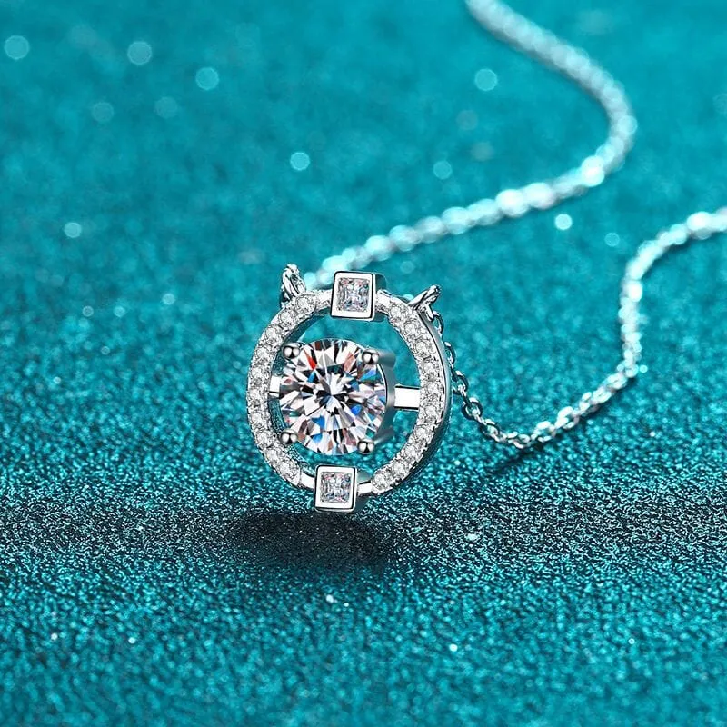 Sparkly Unique Design Diamond Necklace - 925 Sterling Silver