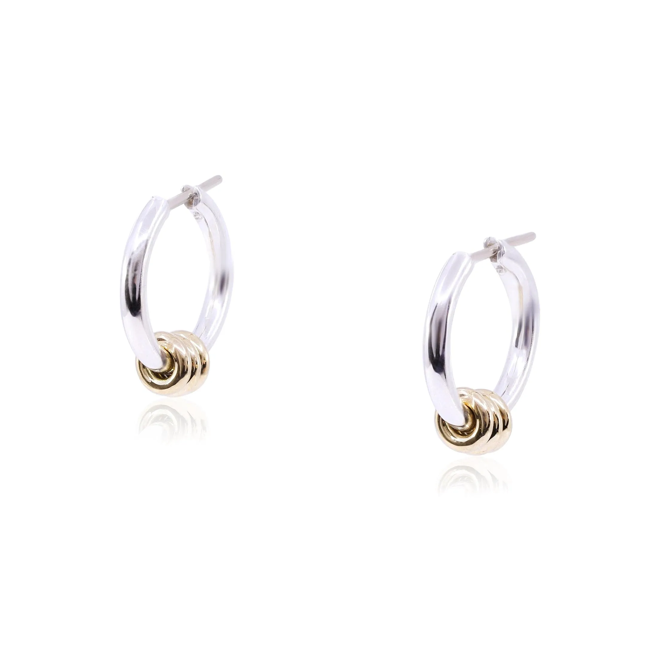 SPINELLI KILCOLLIN STERLING SILVER 18K YELLOW GOLD HOOPS