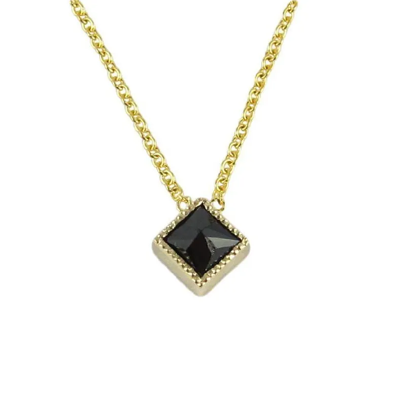 Square Black Diamond Pendant