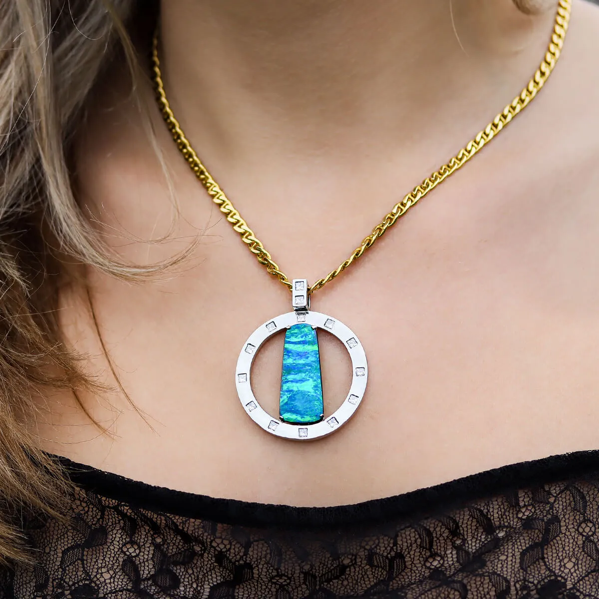 'The Circle of Power' Boulder Opal Necklace