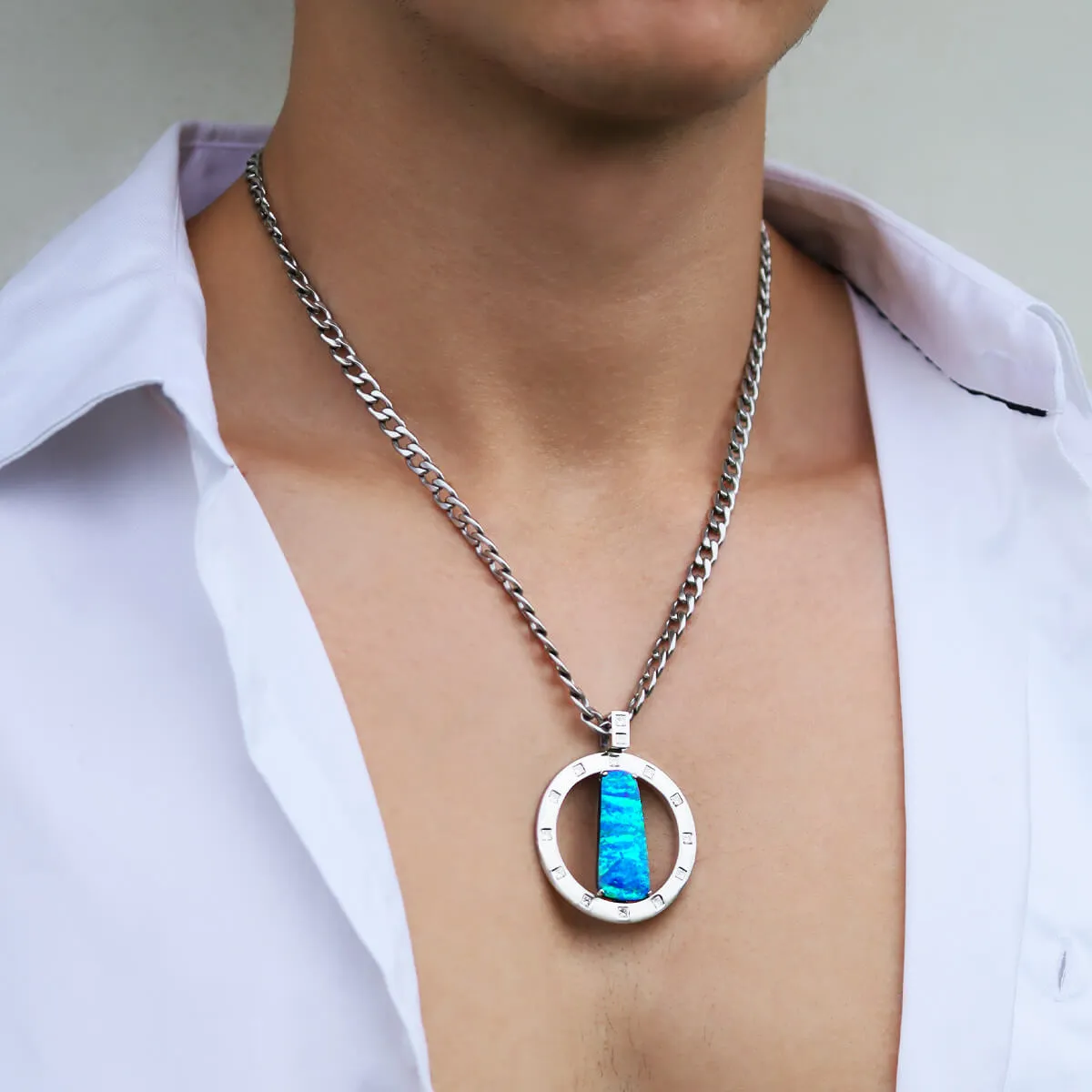 'The Circle of Power' Boulder Opal Necklace