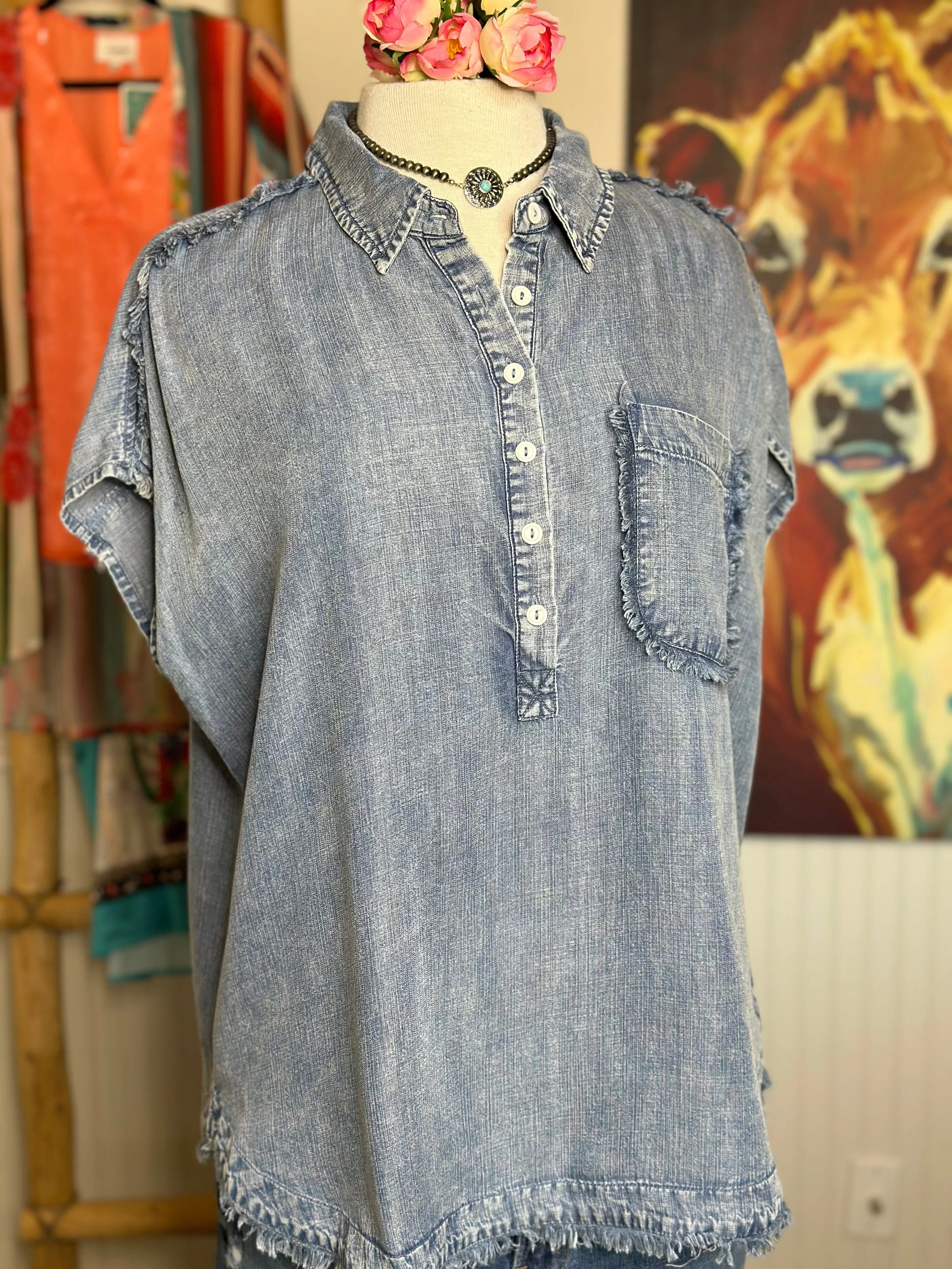 The Danville Denim Top