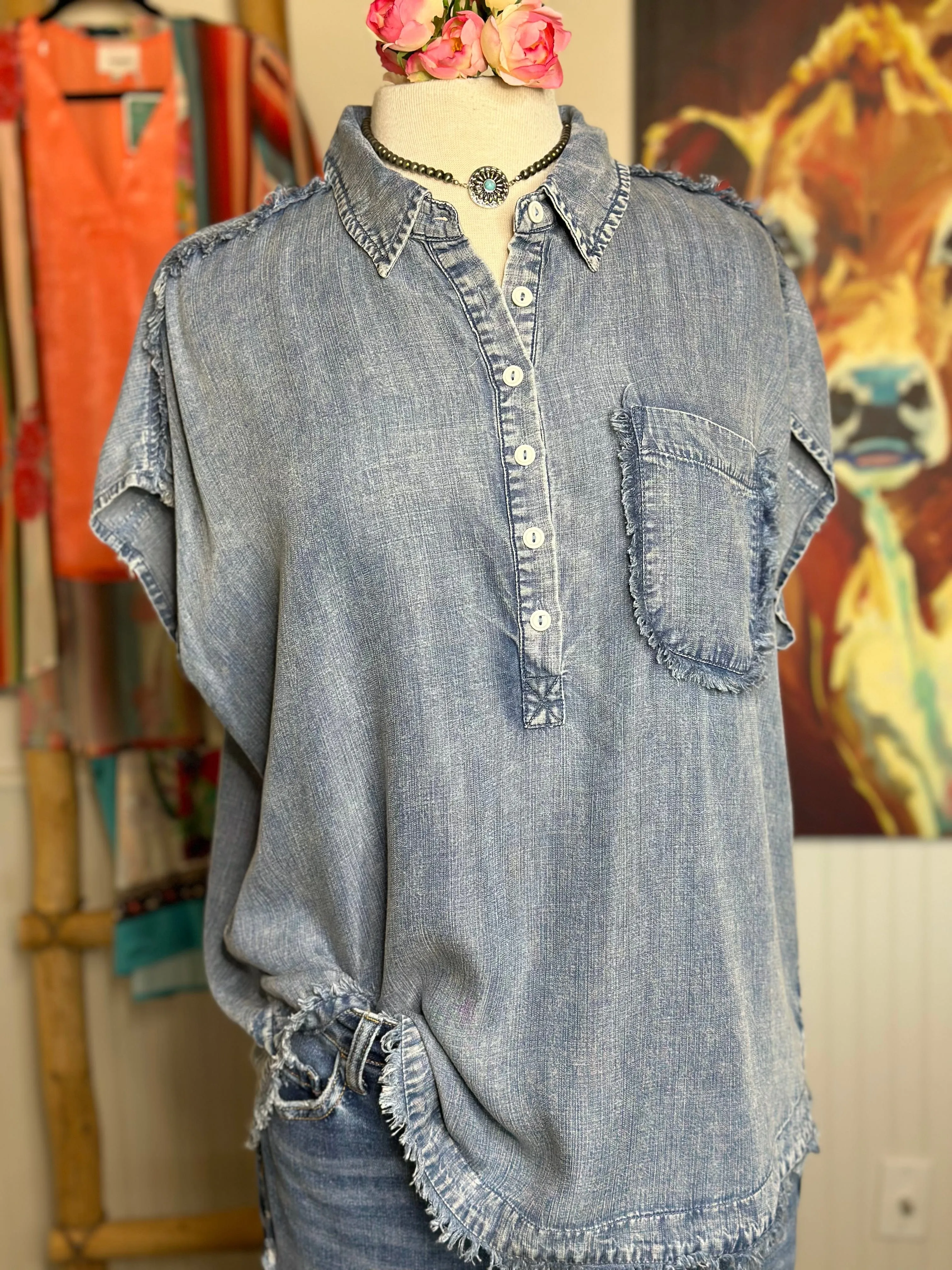 The Danville Denim Top