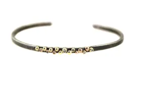 Thin Cuff with 16 Studs and Champagne Diamonds