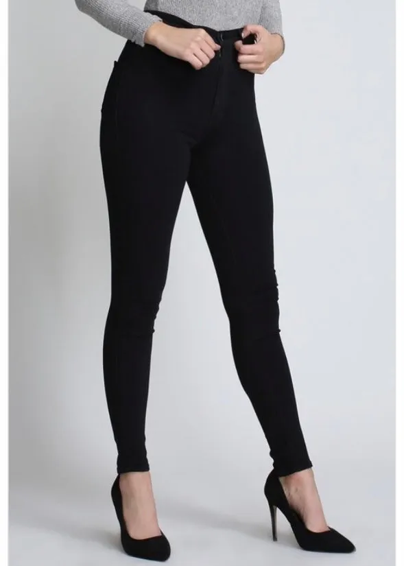 Vibrant Ultra High Waist & Super Stretchy Skinny Jeans (Black) P88