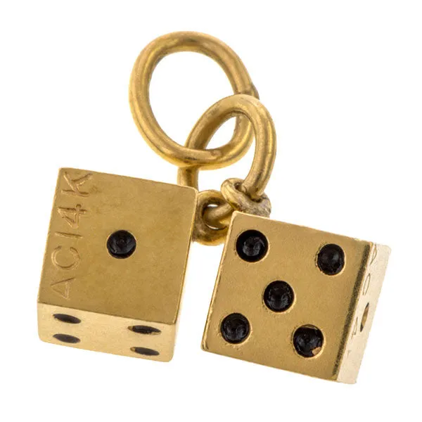 Vintage Pair of Dice Charm