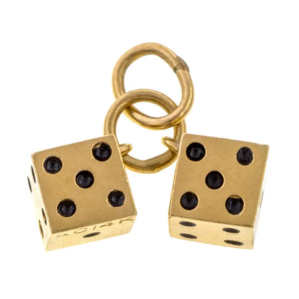 Vintage Pair of Dice Charm