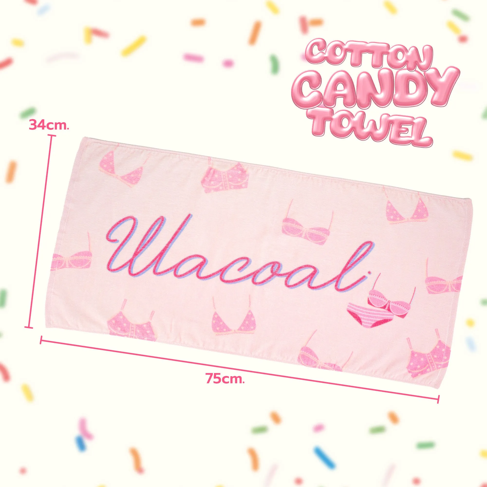 Wacoal Cotton Candy Towel ผ้าขนหนูเช็ดผม รุ่น WW120500 (มี 2 สี สีชมพู/สีขาว)