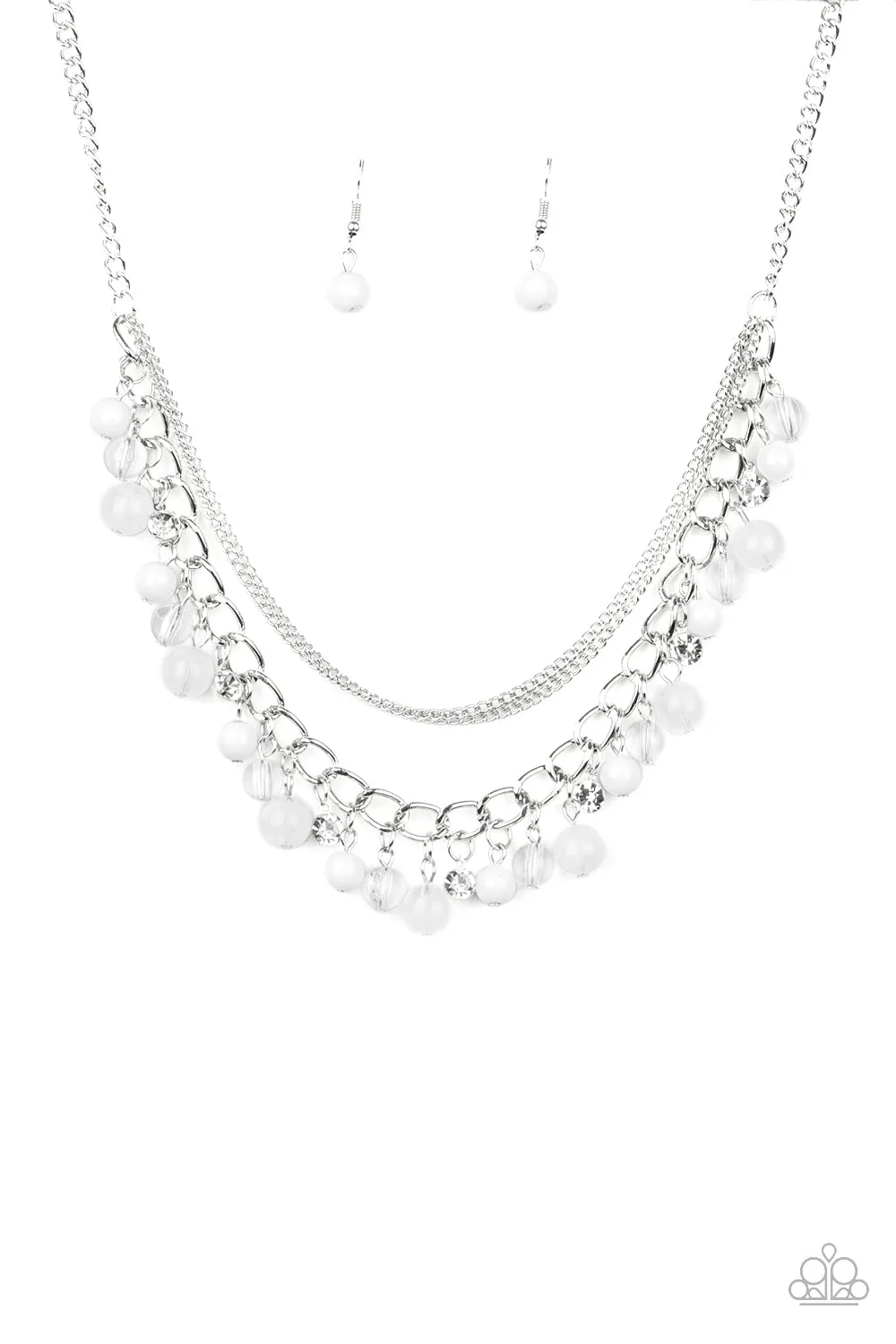 Wait and SEA - White Paparazzi Necklace