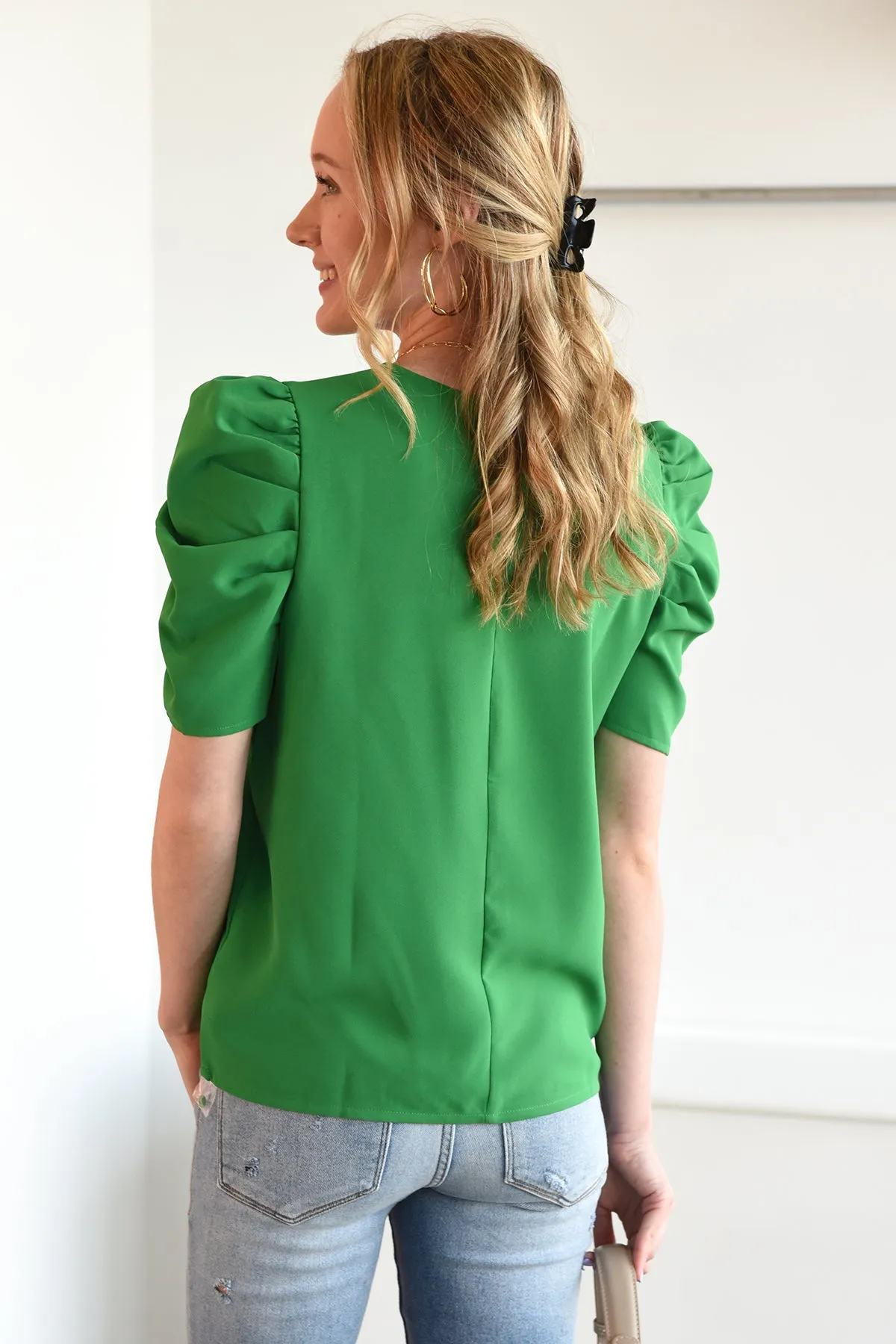 WILD BLOOM TOP -GREEN