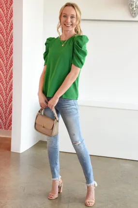 WILD BLOOM TOP -GREEN