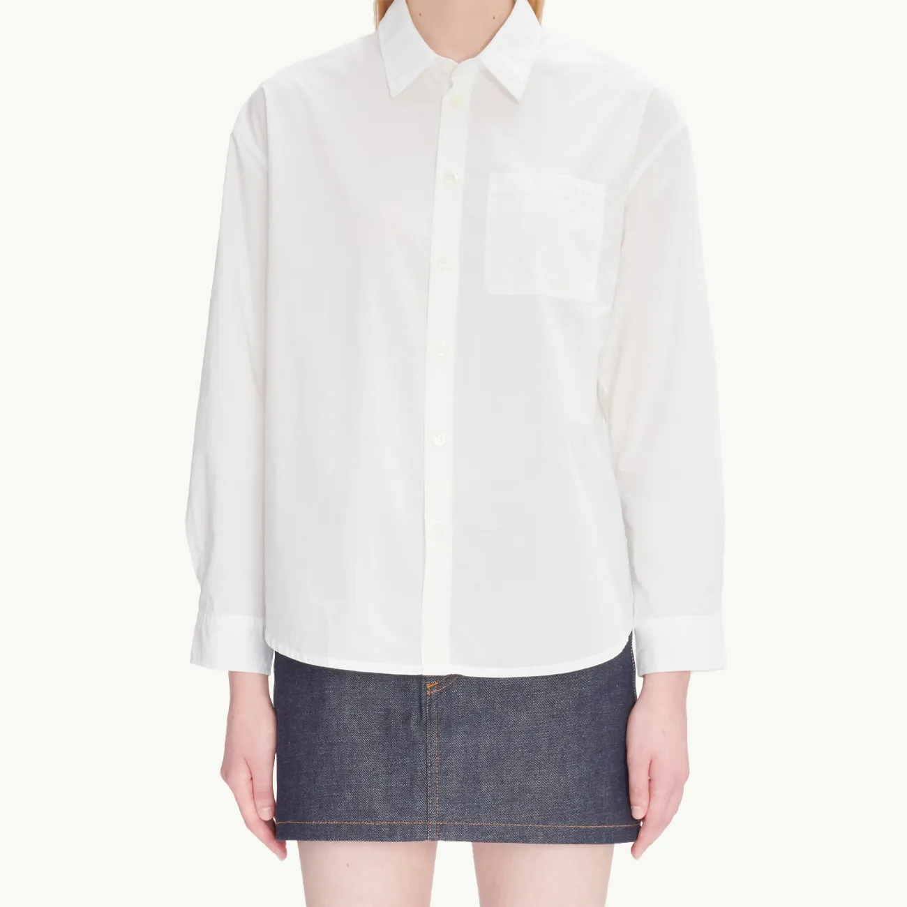 Women's Embroidered Boyfriend Shirt - White