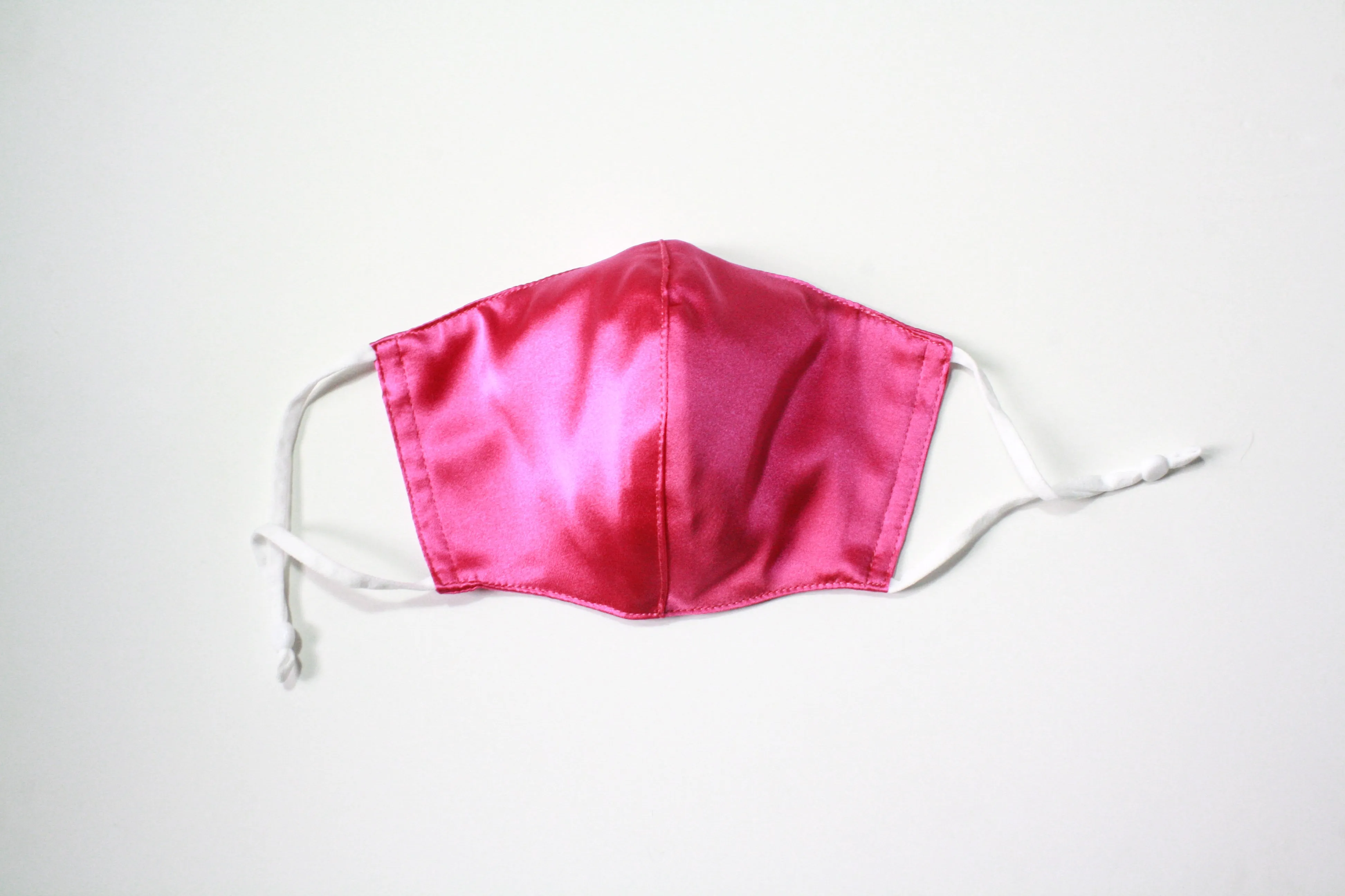 Women's Hot Pink Silk Face Mask