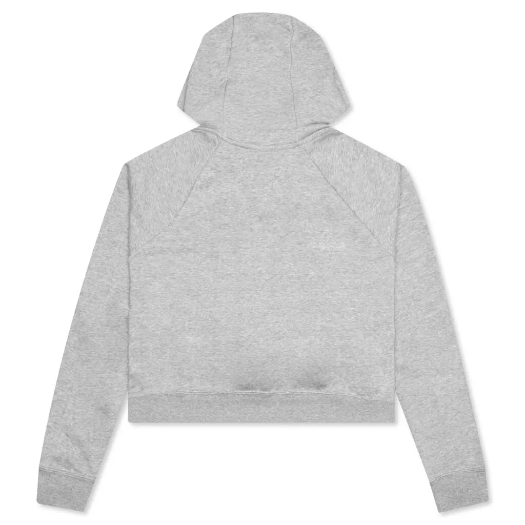 Women's Sportswear Essential Cropped Hoodie - Dark Grey Heather/White