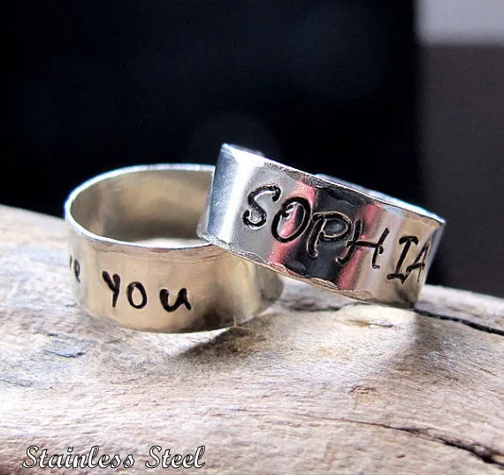 Word Ring - Adjustable Custom Band